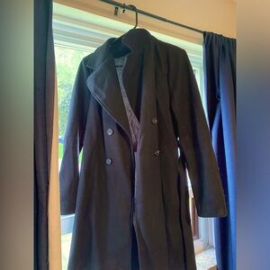 women’s black trench coat size medium